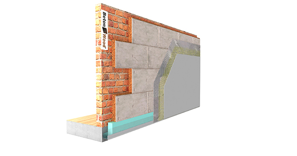 Isolamento attivo a cappotto esterno corazzato BetonTherm Cork