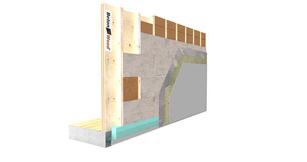 Isolamento attivo a cappotto esterno in BetonWood e FiberTherm su legno