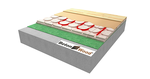 Isolamento attivo per pavimento radiante in BetonRadiant su fibra di legno Underfloor