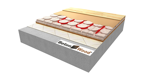 Isolamento attivo per pavimento radiante in BetonRadiant Fiber su pavimento esistente