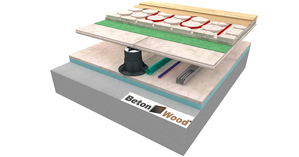 Isolamento attivo per pavimento radiante flottante in BetonRadiant, BetonWood T&G e BetonStyr